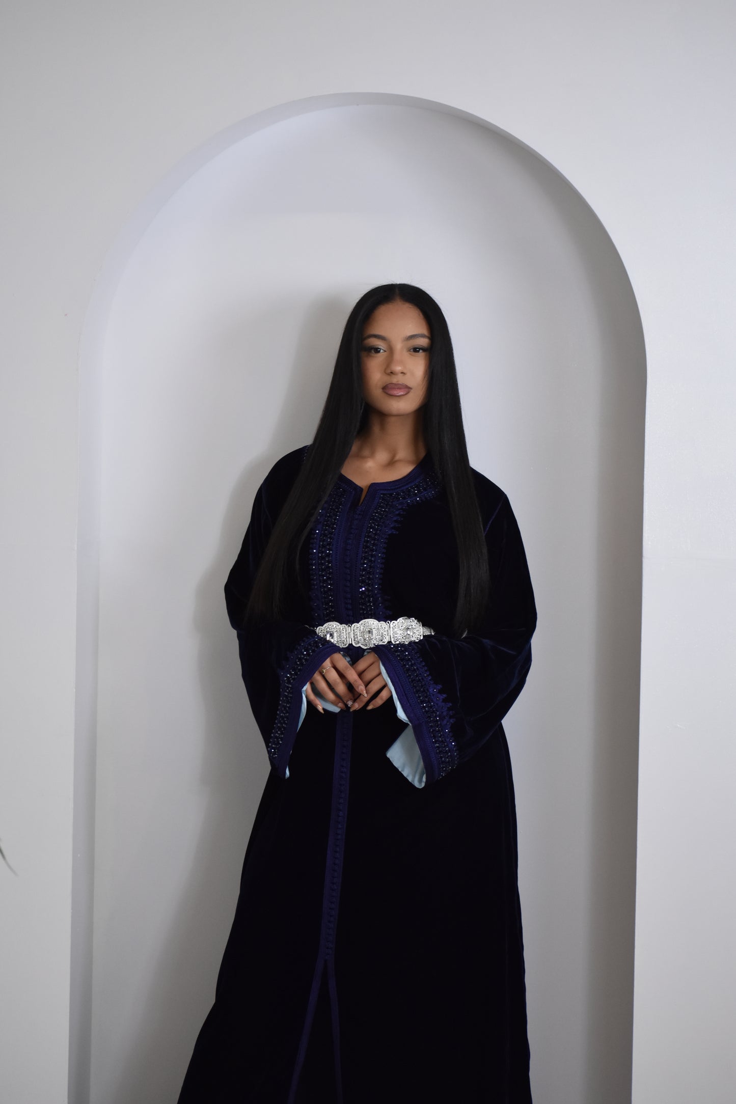 Navy Velvet Kaftan