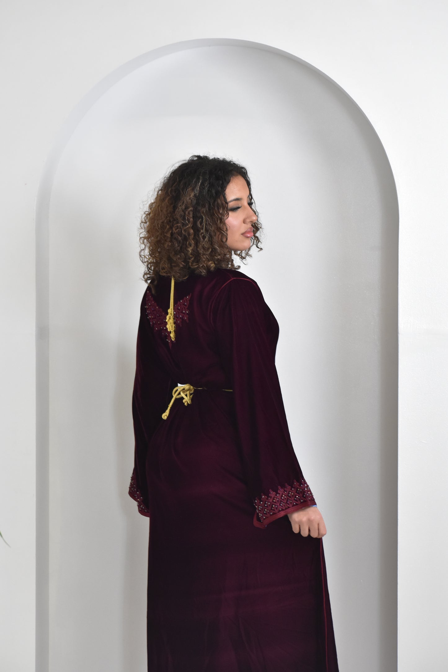 Burgundy Velvet Kaftan Rental