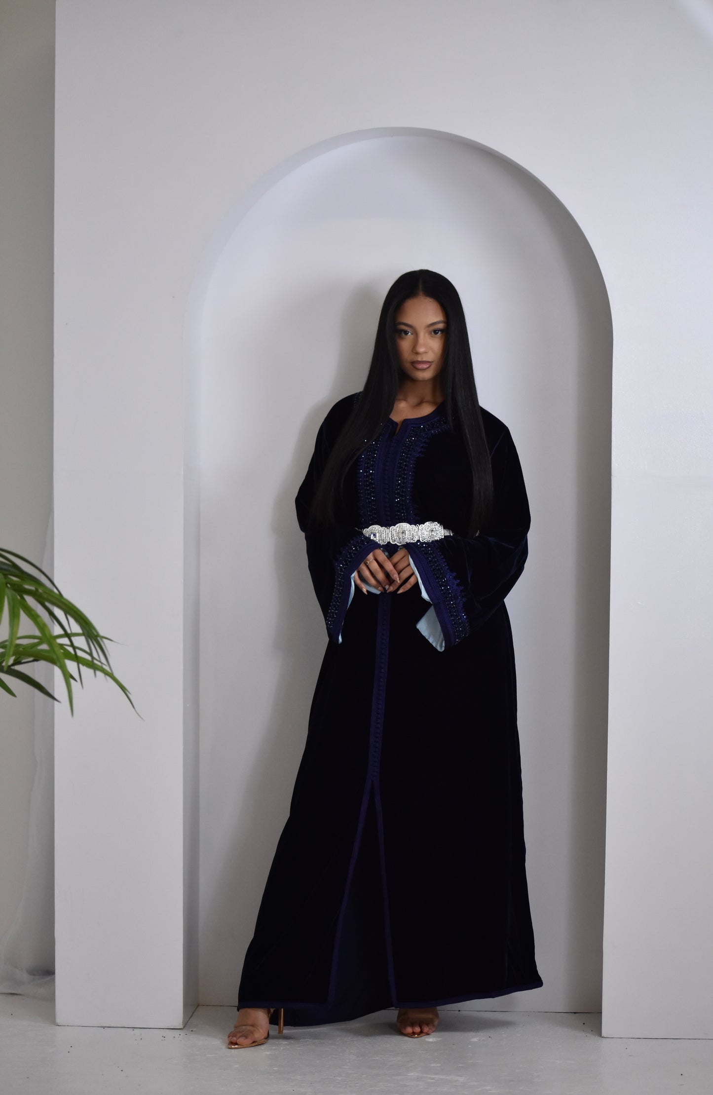 Navy Velvet Kaftan