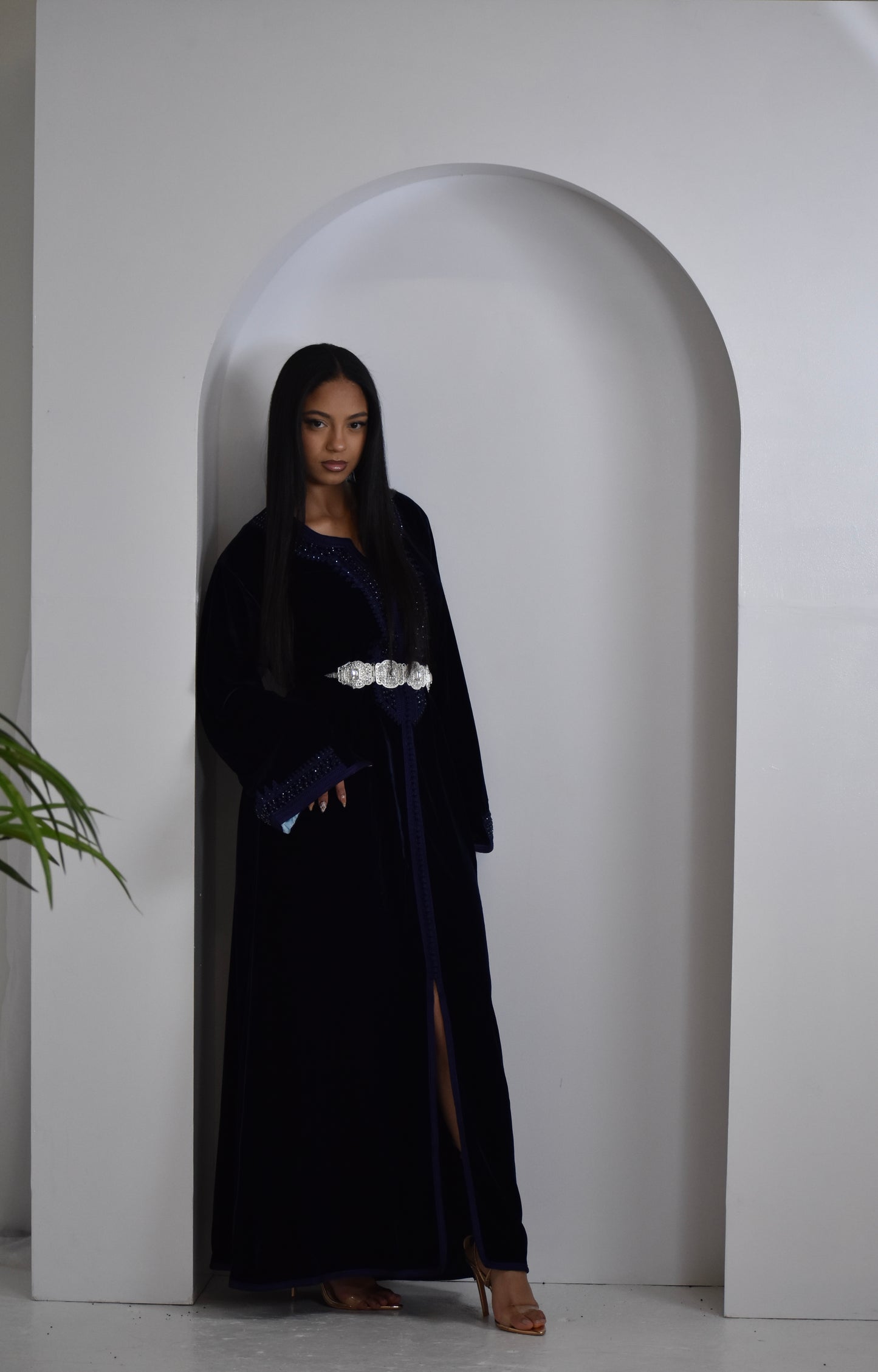Navy Velvet Kaftan