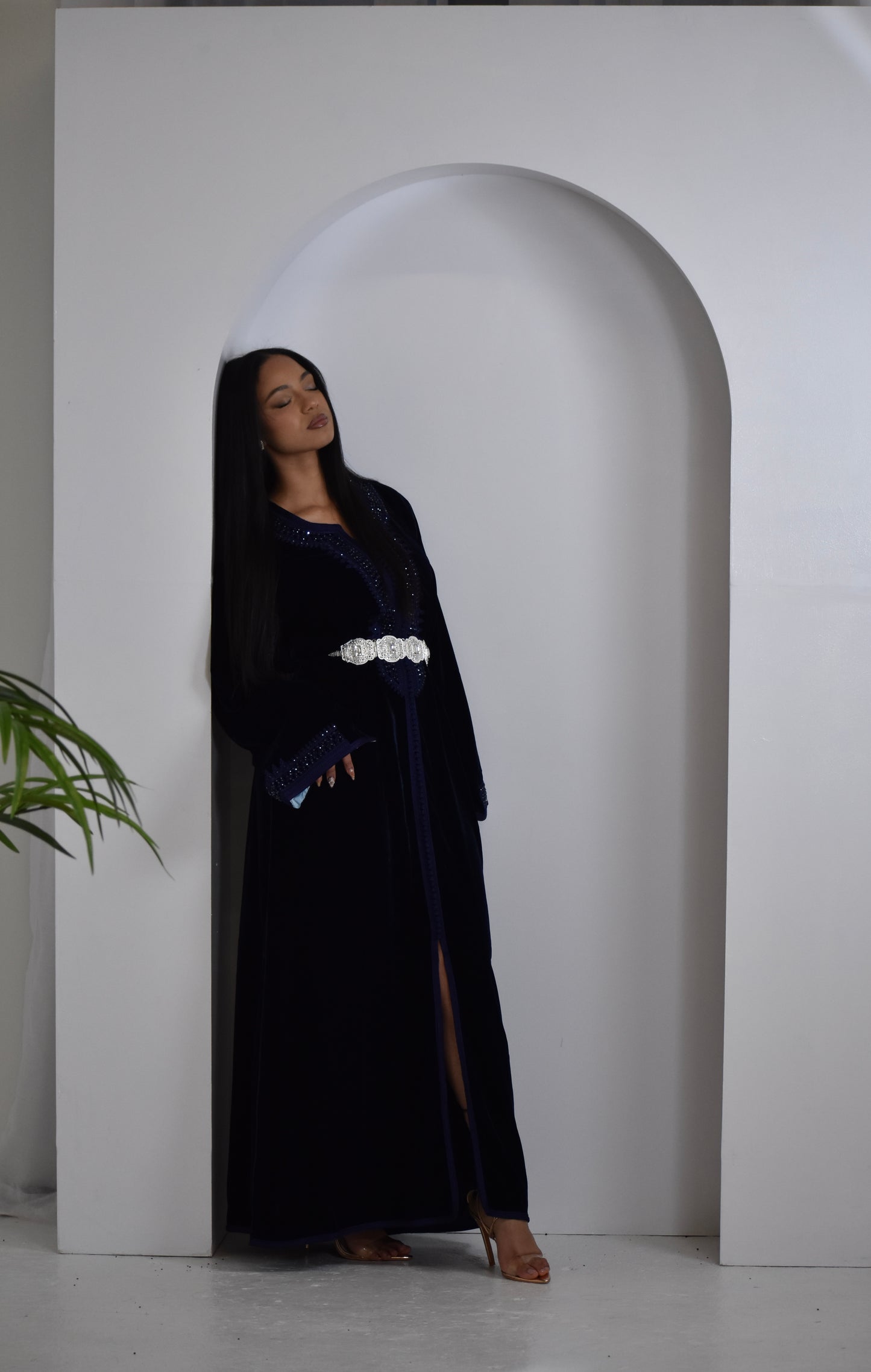 Navy Velvet Kaftan