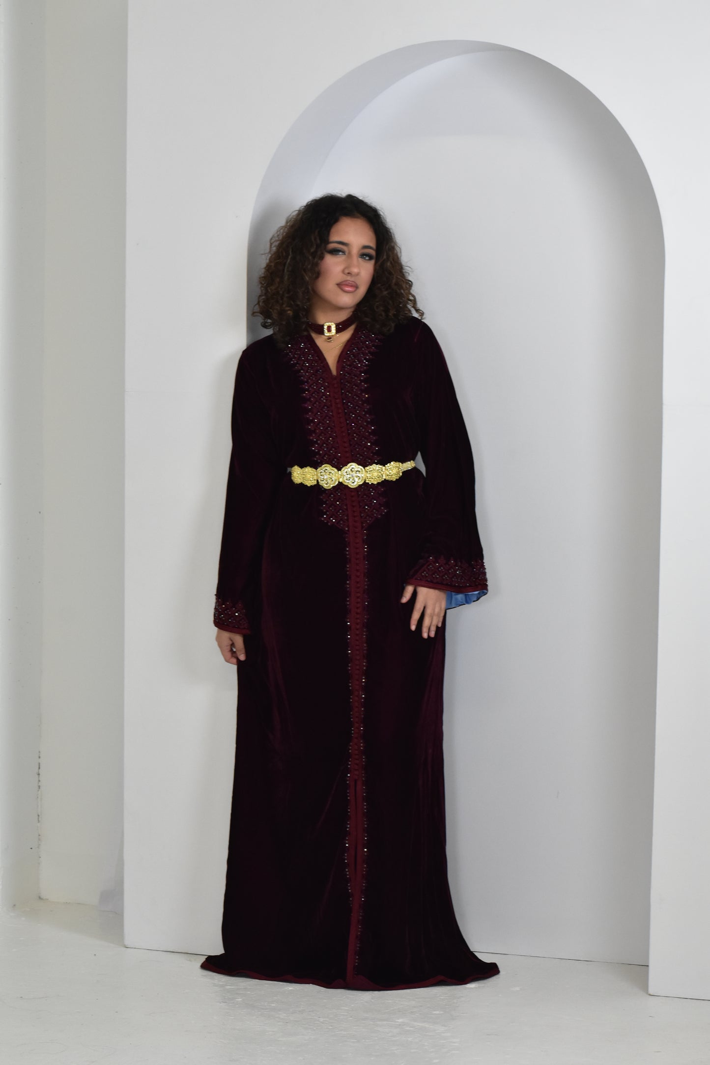 Burgundy Velvet Kaftan