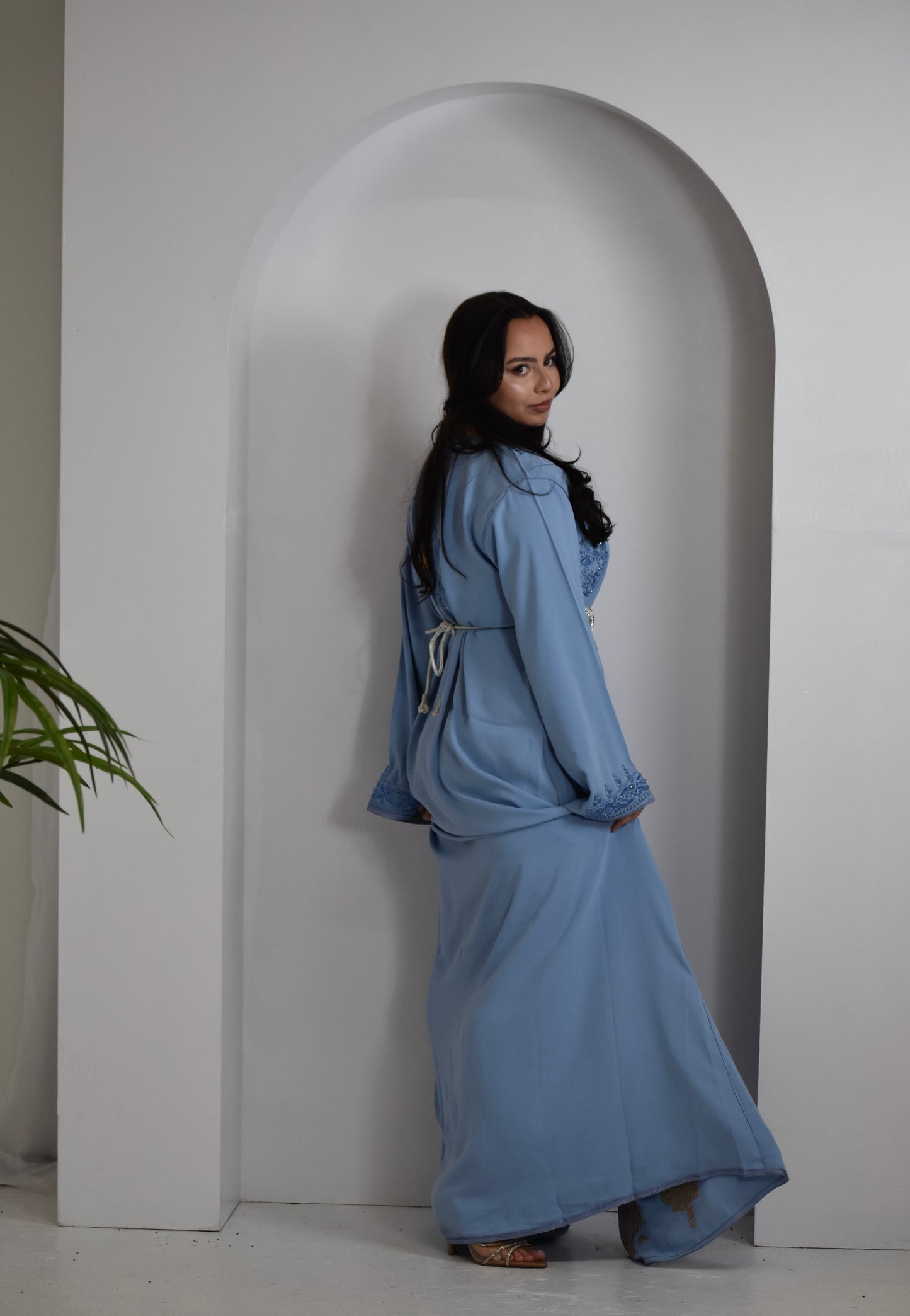 Azure Mirage Kaftan (With Belt)