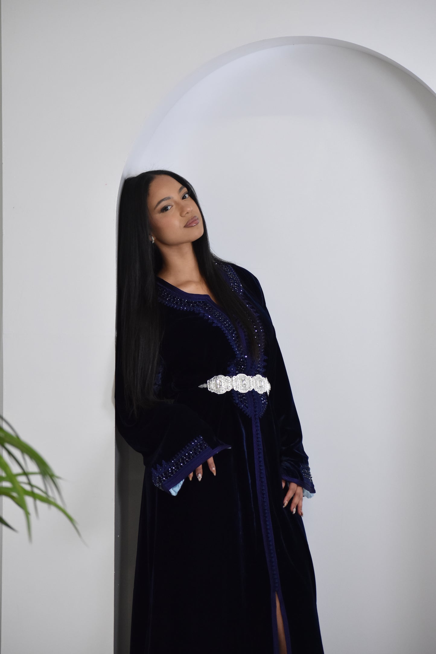 Navy Velvet Kaftan