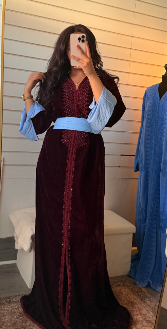 Burgundy Velvet Kaftan Rental