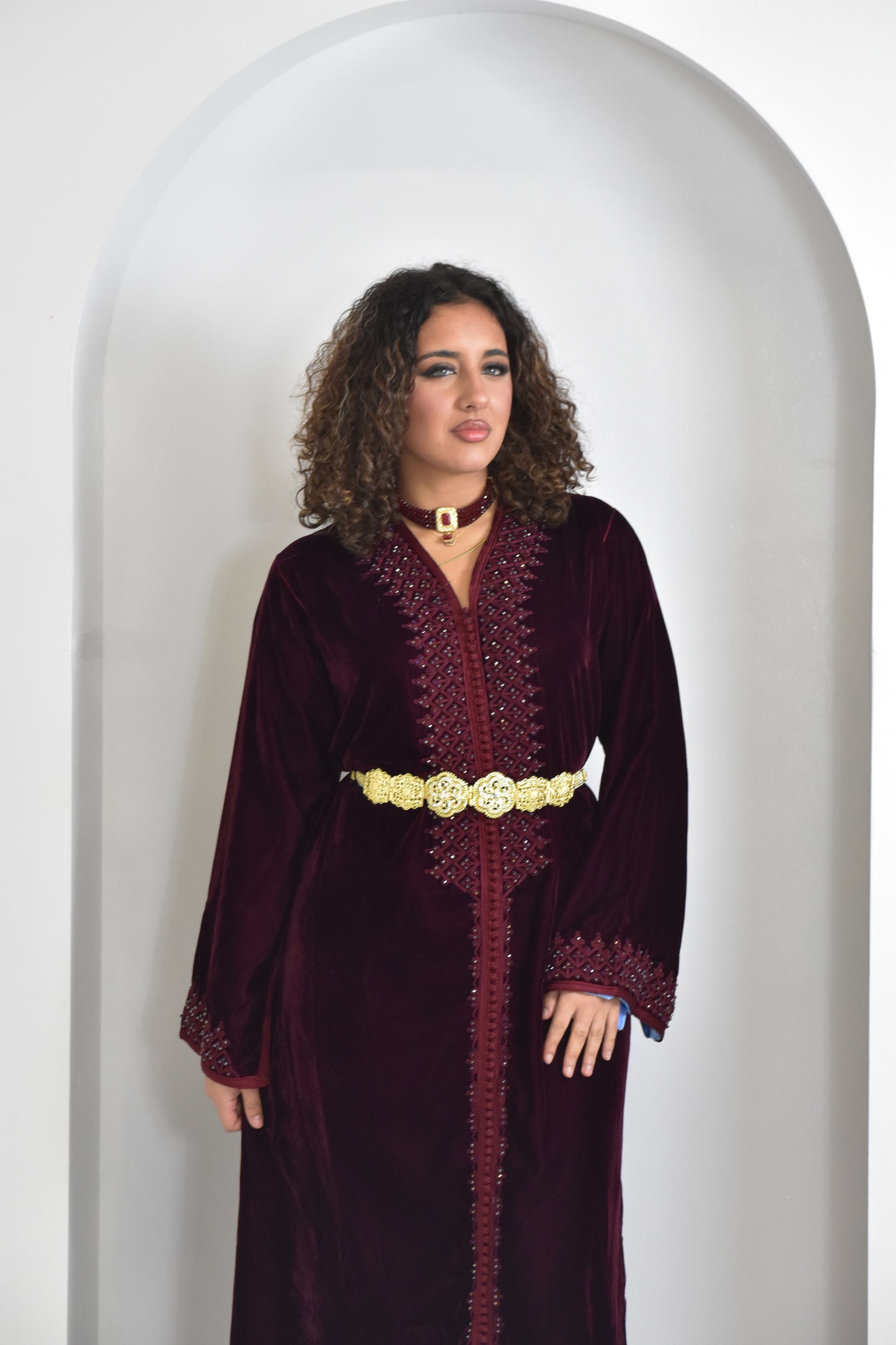 Burgundy Velvet Kaftan Rental
