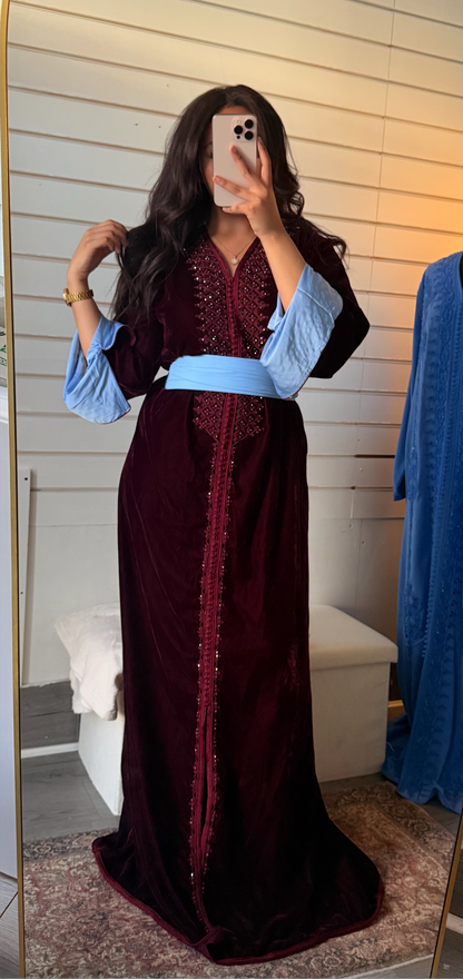 Burgundy Velvet Kaftan Rental